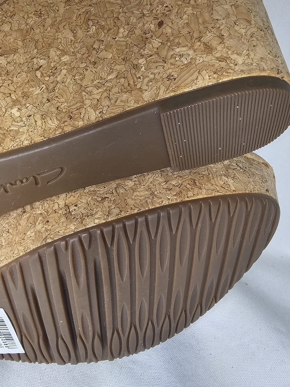 Clarks Annadel Eirwyn Wedge Sandals Size 11W NWT Tan Suede Cork Slingback - Picture 10 of 16